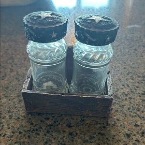 Rustic Glass Salt and Pepper Shaker Set